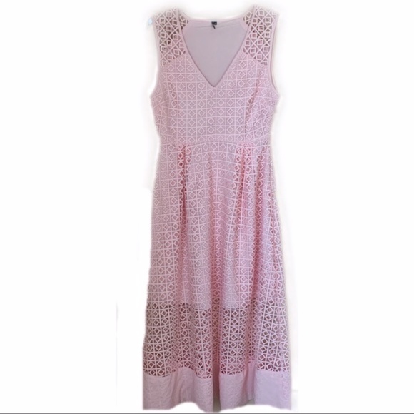 NEW ST by Olcay Gulsen Blush Pink Geometric Lace Dress NWOT - Picture 7 of 13